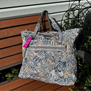 Vera Bradley Rain Forest Toile Large Zippered Tote in Performance Twill